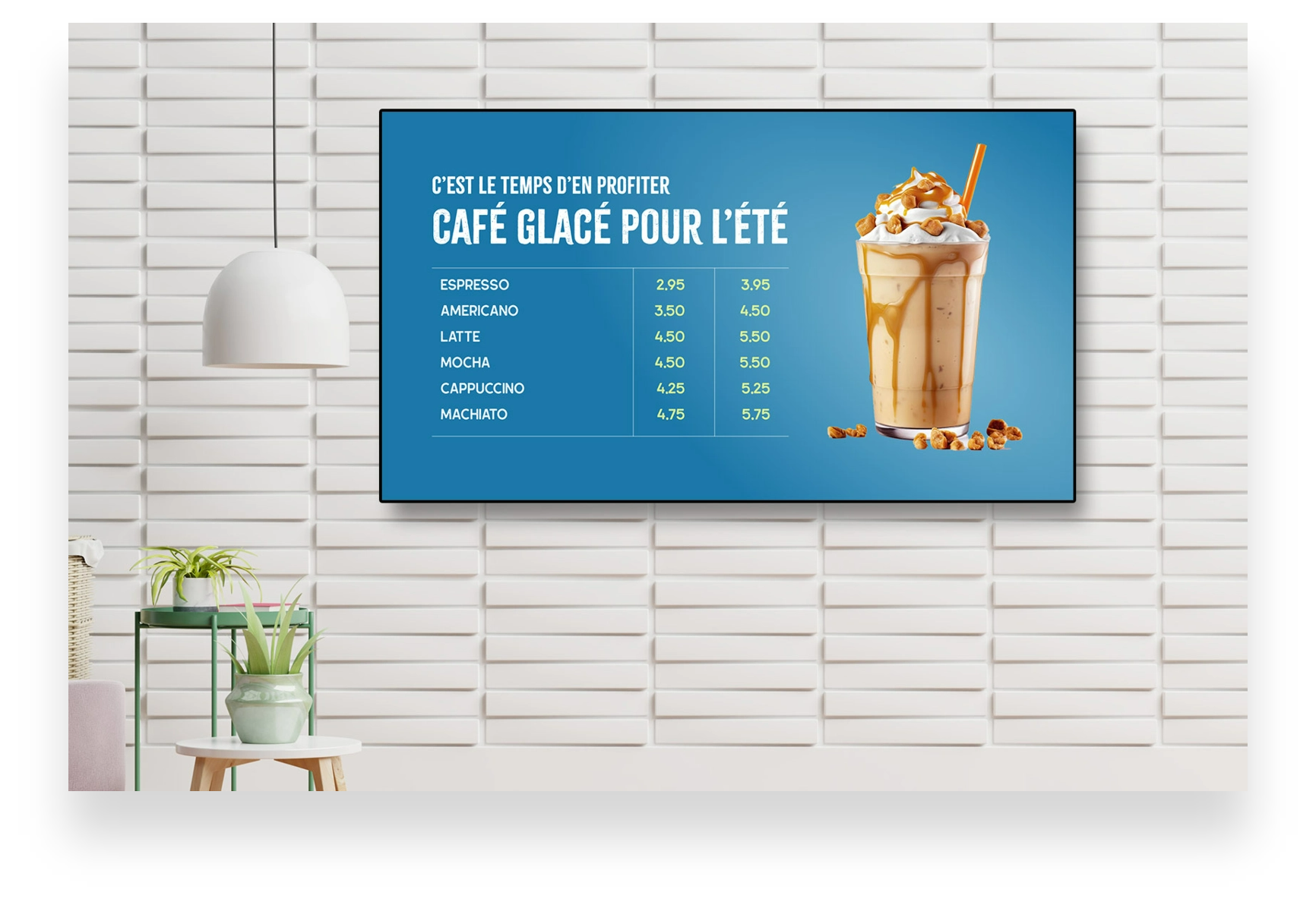 Affichage numérique menu restaurant