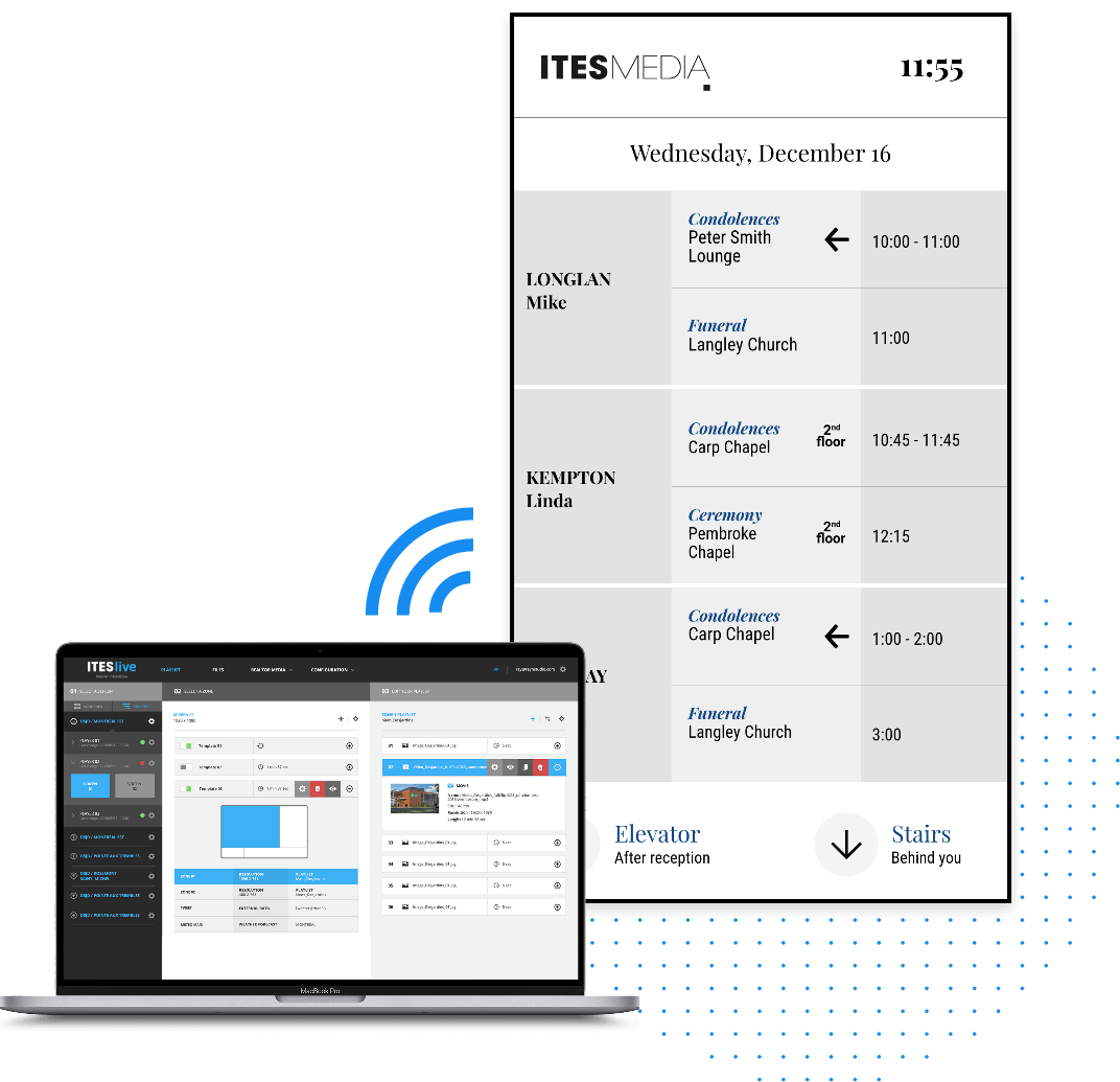 Digital signage funeral home