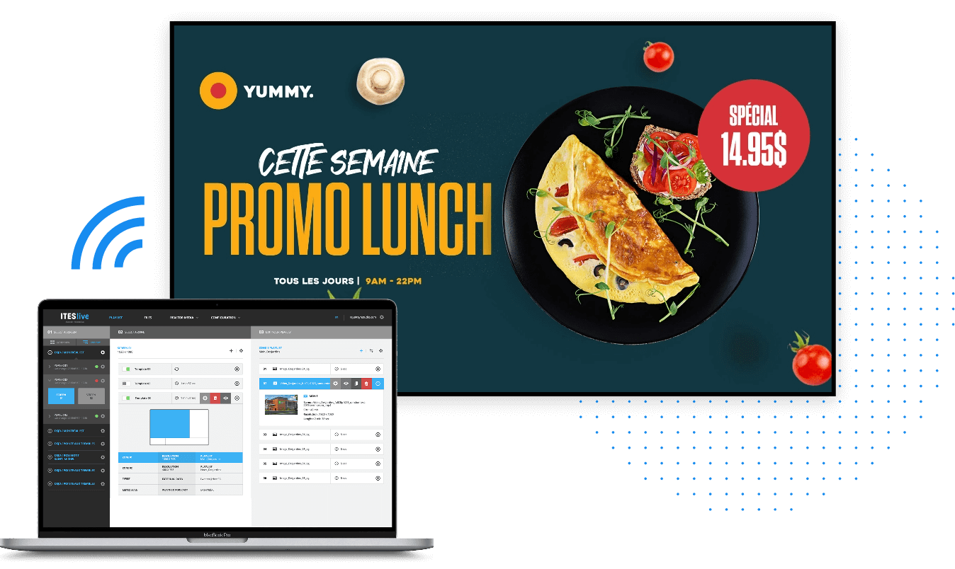 Affichage numérique restaurant