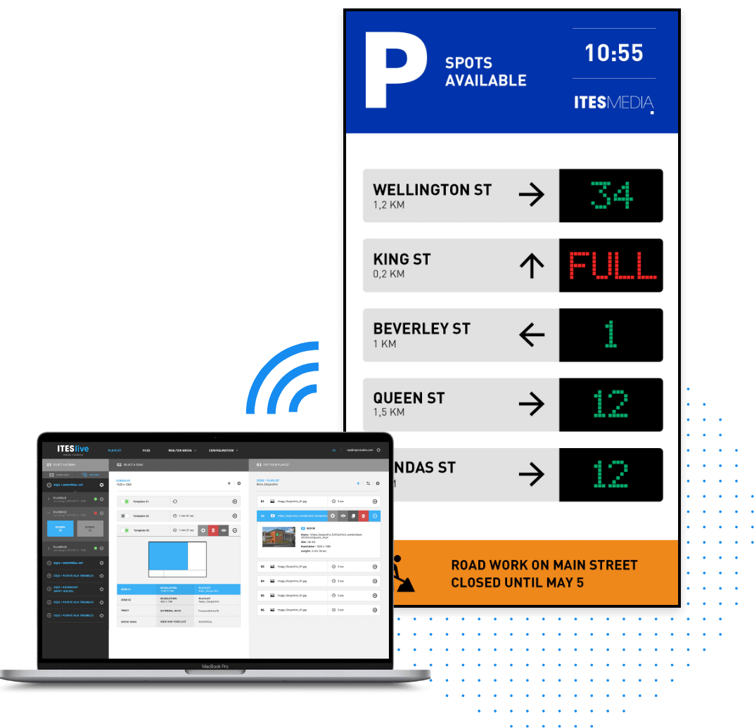 Digital signage parking